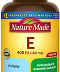Nature Made Vitamin E 180 mg (400 IU) dl-Alpha, Dietary Supplement for Antioxidant Support, 300 Softgels, 300 Day Supply