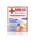 BAND-AID All-in-One Adhesive Gauze Pad, Medium 5 ea