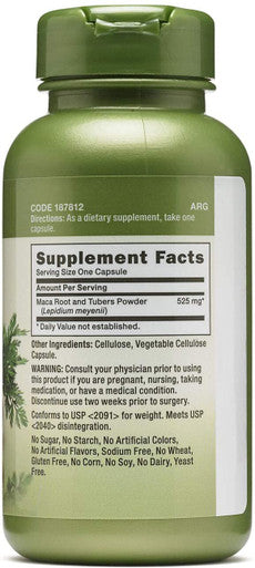 Gnc Herbal Plus Maca Root 525Mg, 100 Capsules, Supports Vitality