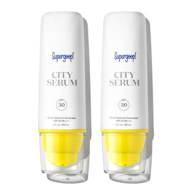 Supergoop City Serum - 2 fl oz Pack of 2 - SPF 30 PA+++ Anti-Aging Morning Lotion for Face - Lightweight Formula with Vitamin E & B5 - Great for Guys