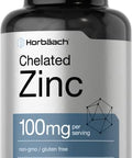 Horbaach Chelated Zinc Supplement 100mg 250 Tablets High Potency and Superior Absorption Vegetarian NonGMO Gluten Free