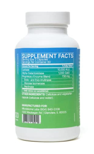 Microbiome Labs Fodmate Digestive Enzymes For Women & Men 120 Capsules