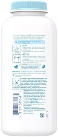Johnson'S Baby Powder Pure Cornstarch With Aloe & Vitamin E 9 Oz