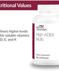 Bariatric Advantage High Adek Multi For Bariatric Surgery Patients Multivitamin With Vitamins A D E K & Trace Minerals 100%+ Dv Of Adek 180 Capsules