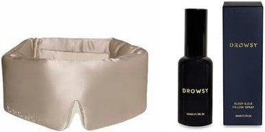 Drowsy Deep Sleep Bundle Sleep This Season. Luxury Silk Sleep Mask Drowsy Dusty Gold Sleep Mask And Drowsy Deep Sleep Sos Pillow Spray