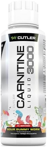 Cutler Nutrition Liquid Lcarnitine Supplement With Acetyl Lcarnitine & Lcarnitine Tartrate Forms Pre Workout Formula For Optimal Absorption Energy & Muscle Support Sour Gummy Worm Flavor