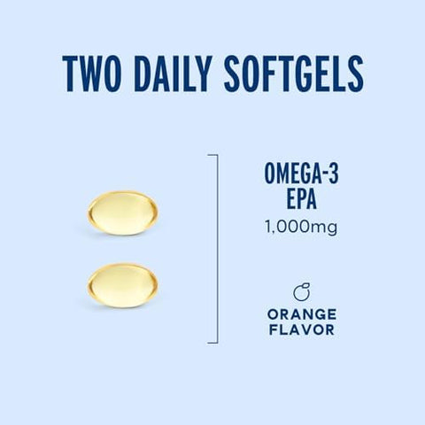 Oceanblue Essentials Mood Food Omega3 Triple Strength Fish Oil 1000Mg Epa For Mood Support Burpless Mini Softgels Heart Health Nongmo (60 Count)