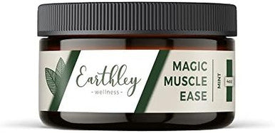 Earthley Wellness, Magic Muscle Ease, Soothe Muscles Naturally, Olive Oil, Arnica Flowers, Mango Butter, Kokum Butter, Magnesium Chloride Flakes (4Oz, Mint)