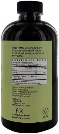 Country Farms Hemp Seed Oil 8 Fl Oz 47 Servings