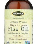 Flora High Lignan Flax Oil Provides Benefits Of Essential Fatty Acids (Efas) With Lignans Contains Omega3 6 & 9 Organic Nongmo & Gluten Keep Chilled 8.5 Fl. Oz. Glass Bottle