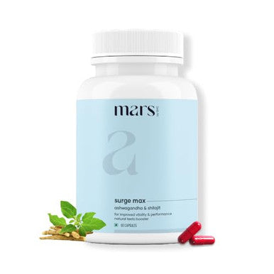 Mars Surgemax Natural Capsules With Shilajit & Safed Musli | Supports Energy Strength & Immunity | For Active Lifestyle | 60 Capsules | Pack Of 1
