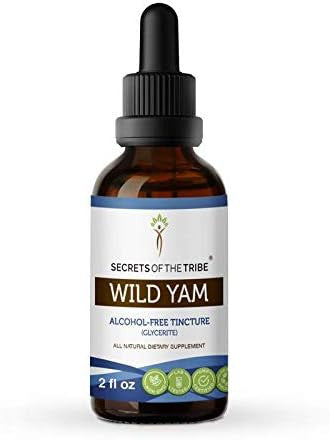 Secrets of the Tribe Wild Yam Alcohol-Free Tincture (Glycerite) 695 mg Responsibly farmed Wild Yam (Dioscorea Villosa) Dried Root (2 Fl Oz) Hormone Support Supplement