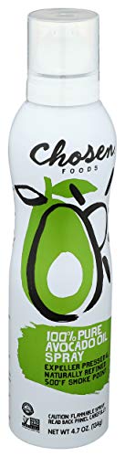 Chosen Foods 100% Pure Avocado Oil Spray, Keto Diet Friendly, Kosher Cooking Spray for Baking, High-Heat Cooking and Frying (6 oz) (Pack of 4)