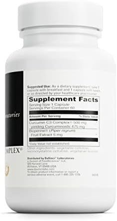 Davinci Labs Curcumin C3 Complex Nutritional Supplement To Support Gallbladder Function And Healthy Liver With Curcuminoids And Bioperine Fruit Extract Gluten 60 Vegetarian Capsules