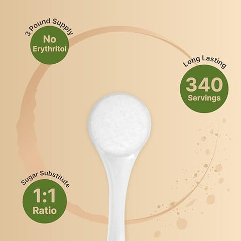Monk Fruit & Allulose Sweetener with No Erythritol, 3 Pounds | 0 Aftertaste, 0 Calories, 0 Net Carbs ÃƒÂ¢Ã¢â€šÂ¬Ã¢â‚¬Å“ 1:1 Sugar Substitute ÃƒÂ¢Ã¢â€šÂ¬Ã¢â‚¬Å“ Perfect Sweet Balance for Baking, Cooking, Beverages ÃƒÂ¢Ã¢â€šÂ¬Ã¢â‚¬Å“ Keto, Vegan