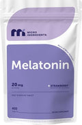 Micro Ingredients Melatonin 20Mg 400 Tablets Strawberry Flavor Fast Dissolve 100 Drug Free Vegetarian Friendly Non-Gmo No Gluten Sugar Free