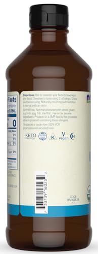 NOW BetterStevia Liquid Organic Glycerite 16 Ounces Organic Stevia ZeroCalorie Liquid Sweetener No Alcohol Keto Friendly No Erythritol