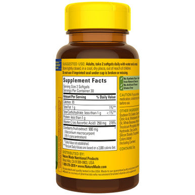 Nature Made Super Strength Cranberry Herbal Supplement 450 mg Extract Softgels 60 Soft Gels