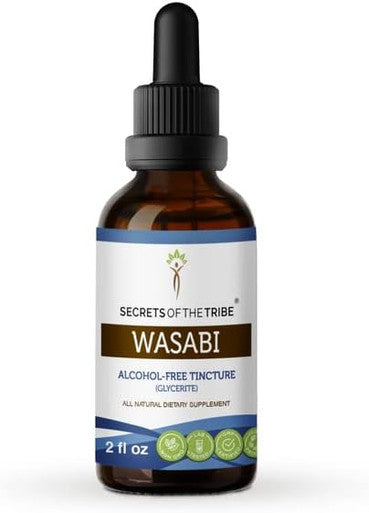 Secrets of the Tribe Wasabi Tincture Alcohol-Free Extract, High-Potency Herbal Drops, Tincture Made from Wasabi (Eutrema japonicum) Dried Root 2 oz