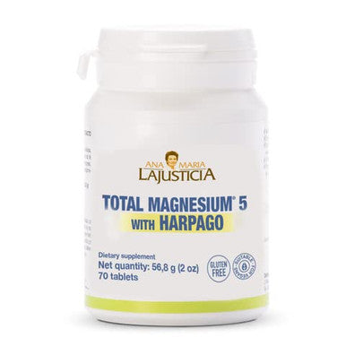 Total Magnesium 5 with Harpago 70 Tablets by Ana Maria Lajusticia - Reduce Tiredness and Fatigue - Improve Nervous System - Gluten Free and Vegan Firendly