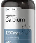 Horbaach Calcium 1200 mg with Vitamin D3 240 Softgels 5000 IU Vitamin D3 Absorbable Calcium Supplement for Women and Men NonGMO Gluten Free