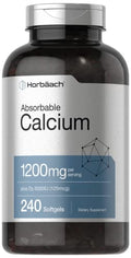 Horbaach Calcium 1200 mg with Vitamin D3 240 Softgels 5000 IU Vitamin D3 Absorbable Calcium Supplement for Women and Men NonGMO Gluten Free