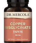 Dr. Mercola Copper Bisglycinate, 90 Servings (180 Tablets), Dietary Supplements, 8 Mg Per Day, Mini Tabs, Supports Overall Health, Non Gmo