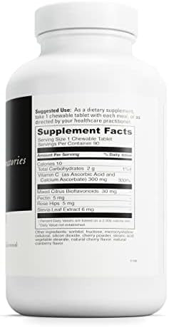 Davinci Labs Chewable C300 Vitamin C Supplement To Support Immune Health Cholesterol And Collagen Production With Vitamin C Pectin And More Gluten Cherry Flavor 90 Vegetarian Tablets