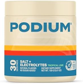 Podium Nutrition Training Salt + Electrolytes Powder Peaches & Cream Post Workout Hydration & Muscle Recovery Support Electrolyte Drink Magnesium Potassium Calcium & Sodium Salts 30 Servings