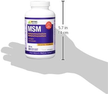 WESTCOAST NATURALS MSM 200 Capsules, for bone and joint health.