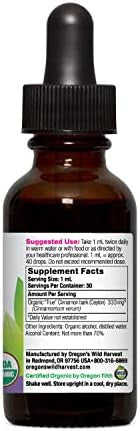 Oregon'S Wild Harvest Cinnamon 1:2 Organic Herbal Supplement 1 Fluid Ounce