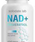 Nad Supplement 1000Mg, True Nad+ & Resveratrol, Nmn Alternative For Cellular Energy & Healthy Aging - 120 Caps