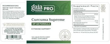Gaia Herbs Pro Curcuma Supreme Nfkb Formula Immune Support Supplement Contains Turmeric Extract & Black Pepper Extract 120 Liquid Phytocaps