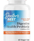 Doctor'S Best Digestive Health Probiotic 2 Billion With Lactospore Nongmo Vegan Gluten Soy 60 Veggie Caps (Drb00464)