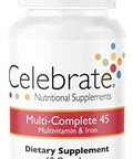 Celebrate Vitamins Bariatric Bundle MultiComplete 45mg Iron Multivitamin and Balance Probiotic + Prebiotic Capsules PostSurgery Nutritional and Digestive Support for Sleeve Gastrectomy and Gastric Bypa