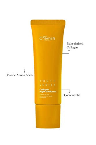 Skin Chemists Collagen Anti Aging Night Moisturiser Anti Aging Skin Care Face Moisturiser Cream Enriched With Plant-Based Collagen Marine Amino Acids & Coconut Oil - Daily Anti Aging Skin Care 50Ml
