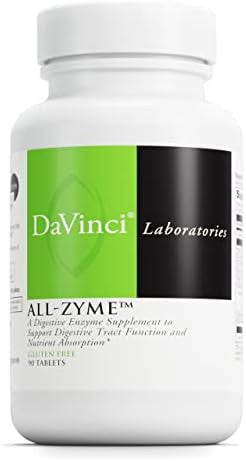 Davinci Labs Allzyme Dietary Supplement To Support Digestive Tract Function And Nutrient Absorption With Calcium Pepsin Bromelain Papain Pancreatin And More Gluten 90 Tablets