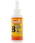 Sundance Vitamins B + B12 Complex 1200 mcg Liquid Natural Berry Flavor 2 oz Pack of 3