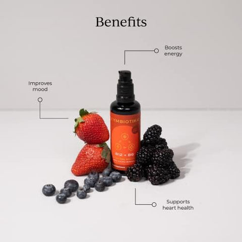 CYMBIOTIKA Liposomal Vitamin B12 Liquid Supplement 1250 mcg Supports Energy Cell Production Helps Strengthen Hair Skin and Nails NonGMO Gluten Free Sugar Free Keto and Vegan Friendly 2 oz