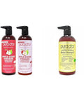 Pura D'Or Apple Cider Vinegar Thin2Thick Set (16Oz X 2) Acv Shampoo & Conditioner Clarifying Detox & Anti-Thinning Biotin Shampoo Clinically Tested Dht Blocker