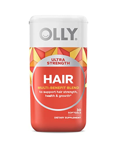 Olly Ultra Strength Hair Softgels Supports Hair Health Biotin Keratin & Metabolism Gummy Rings Apple Cider Vinegar Vitamin B12 Chromium