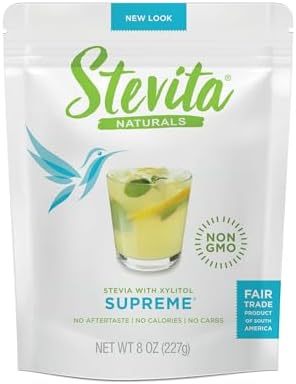 Stevita Stevia with Xylitol Supreme 8 oz Pouch AllNatural Stevia Extract Natural Sweetener No Calories NonGMO Vegan Kosher Keto Paleo Gluten Free ErythritolFree 227 Servings