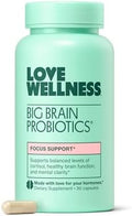 Love Wellness Big Brain Probiotics Nootropics Brain Support Supplement Brain Supplements For Memory And Focus Promotes Mental Clarity & Mood Organic Reishi Chaga & Lions Mane 30 Count