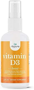 Nbpure Organic Vitamin D3 Spray High Potency Liquid 1000Iu Per Serving For Women Men Kids Cholecalciferol ESunshine Supplement Easytouse Family Friendly Onthego Travel
