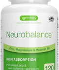 Neurobalance, High Absorption Zinc Magnesium B6 Supplement, Non-Gmo Brain, Sleep & Immune, Chelated Zinc Picolinate 24Mg, Oxide-Magnesium & Vitamin B6, 120 Tablets, By Igennus