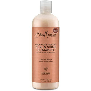 Shea Moisture Curly Hair Products Coconut & Hibiscus Curl & Shine Shampoo Shea Butter Coconut Oil Vitamin E Sulfate Shampoo Anti Frizz Family Size 16 Fl Oz
