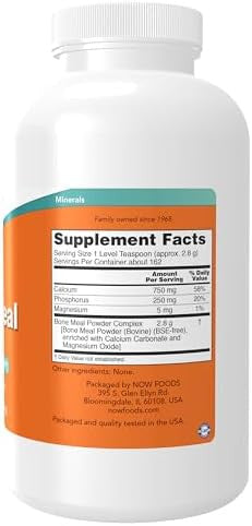 Now Supplements Bone Meal Powder With Calcium Carbonate And Magnesium Oxide Natural Calcium Source 1Pound