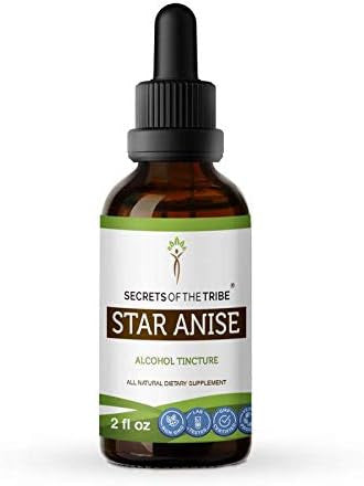 Secrets of the Tribe Star Anise Alcohol Extract Tincture, Star Anise (Illicium verum) Dried Seed Tincture Supplement (2 fl oz)