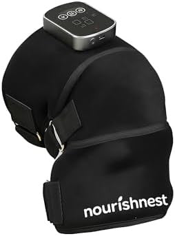 Nourish Nest Knee Massager With Heat And Red Light Cordless Heated Knee Brace With 3 Heat/3 Vibration/5 Light Levels Red Lights With 660Nm & 850Nm 5000Mah Massager For Knee Elbow Shoulder