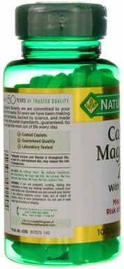 Nature'S Bounty Calcium-Magnesium-Zinc Caplets, 200 Caplets (2 X 100 Count Bottles)